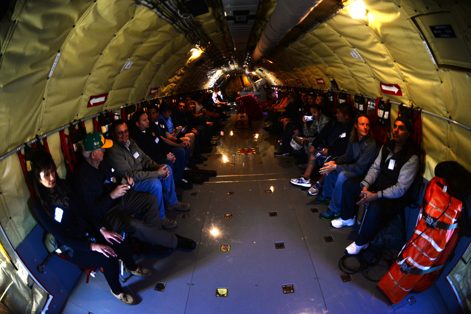 944th Fighter Wing Airmen civilian employers flew in a KC-135 and witnessed an air refueling during the Boss’s Day event Nov. 7 at Luke Air Force Base, Ariz. (U.S. Air Force photo taken by Staff Sgt. Nestor Cruz.)