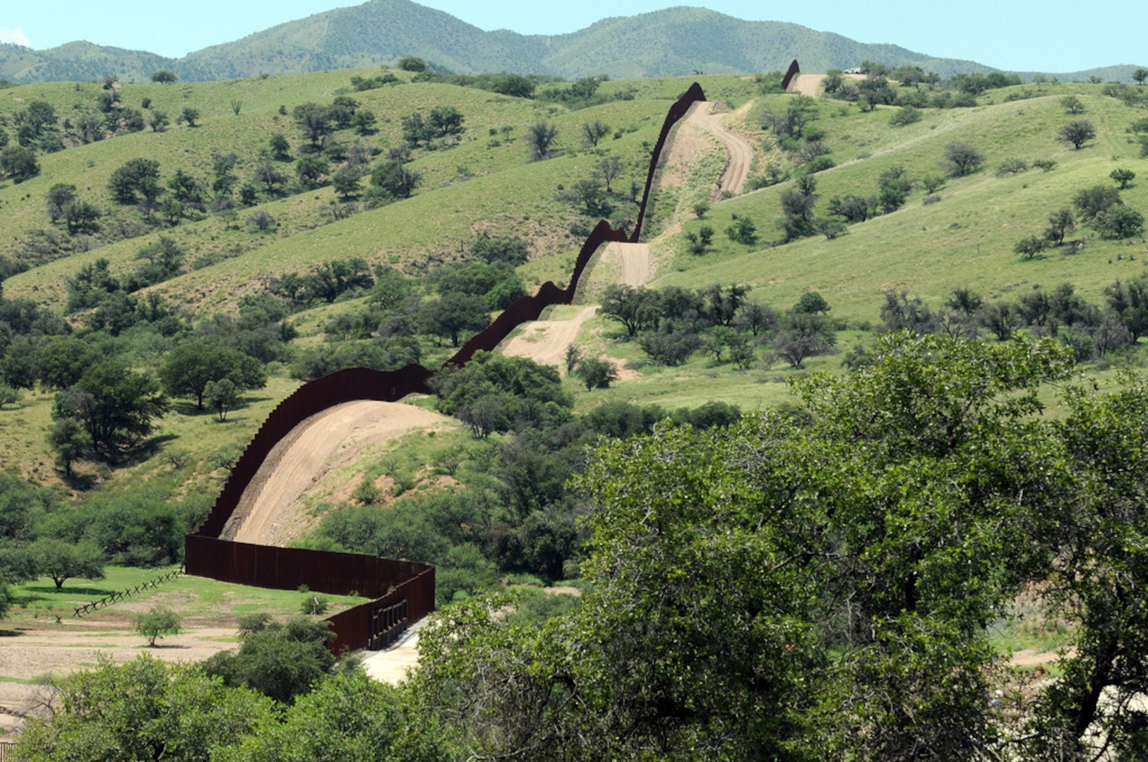 The U.S. border with Mexico seen on Aug. 25, 2010, near Nogales, Ariz. Up to 1,200 National Guard troops have deployed to the four Southwest Border states in support of the Border Patrol and Immigration and Customs Enforcement there.