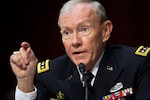 Army Gen. Martin Dempsey, chairman of the Joint Chiefs of Staff, testifies before the Senate Armed Services Committee on Capitol Hill in Washington, DC. Nov. 14, 2011.