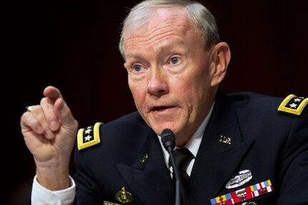 Army Gen. Martin Dempsey, chairman of the Joint Chiefs of Staff, testifies before the Senate Armed Services Committee on Capitol Hill in Washington, DC. Nov. 14, 2011.