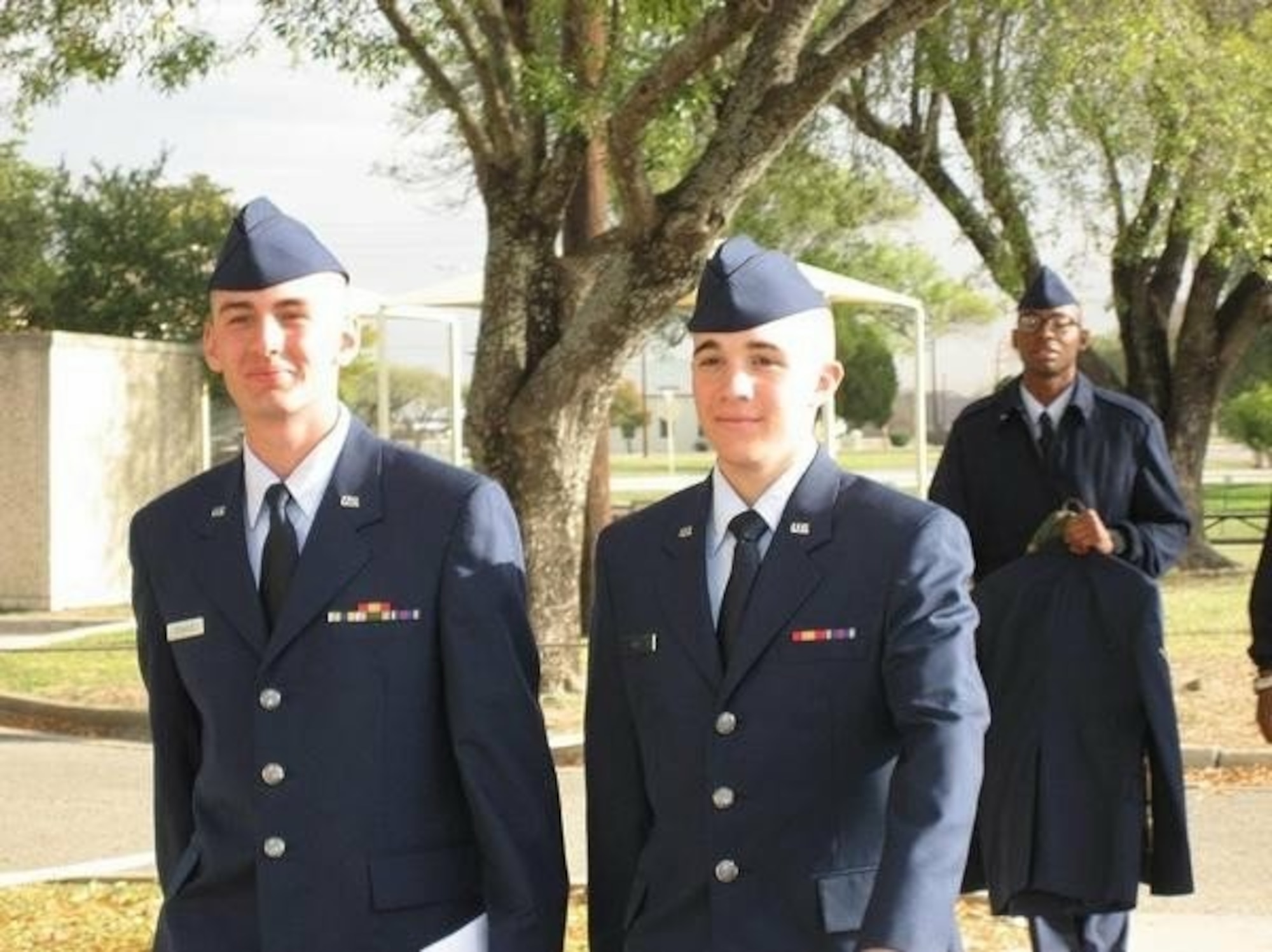 Staff Sgt. Darko Desancic and Tech Sgt. Evan List, with the 21st Security Forces Squadron at Peterson Air Force Base, Colo., graduated Air Force basic training together in 2006. Both have been best friends since middle school and have spent the past nine years of their Air Force careers together. (Courtesy photo)