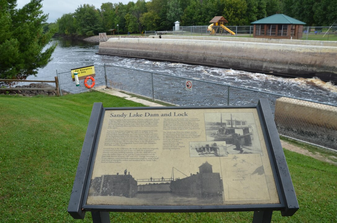 The Sandy Lake Recreation Area is situated at the outlet of Big Sandy Lake, about 120 miles north of Minneapolis. It is located on the canoe route that linked Lake Superior and the Mississippi River. When the dam was built in 1859, it included a lock to pass boat traffic through. This was the farthest north a lock had been built. Today, the lock house has been renovated to display interpretive exhibits and artifacts. 

The well maintained and clean recreation area offers boating, fishing, camping, picnicking, interpretive programs and playground areas. There are both camp and tent sites. About half of the camping sites are located near the shoreline of Big Sandy Lake and Sandy River, which gives campers easy access to the water. The designated beach located on Big Sandy Lake shoreline is a great place to relax and escape the scorching heat. 

Three boat ramps are placed around the lake to give access to the river and lake. The fishing sites are isolated from the camp sites so that there is an increased chance of catching fish due to less noise. It also provides a beautiful view of the lake. 

There is also a trail on the opposite side of the dam from the camp sites. This trail provides a bit of isolation and release from the hectic lifestyle.
