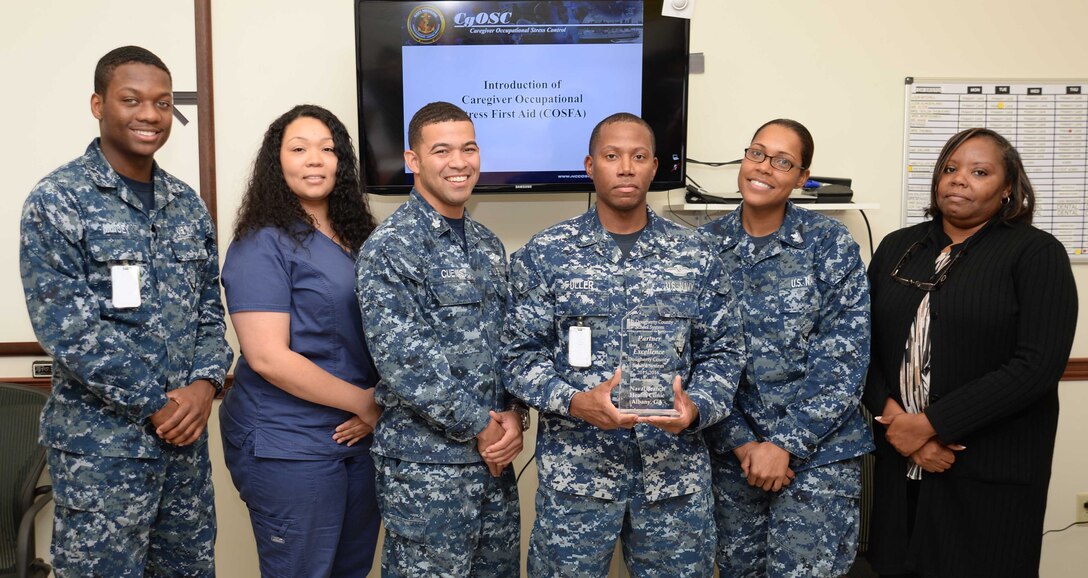 Sailors as well as civilian personnel at the Naval Branch Health Clinic Albany volunteer their time and service with Dougherty County School System’s administrators at Alice Coachman Elementary School, Albany, Ga., during the 2015-2016 academic year. The partnership resulted in the clinic’s team accumulating enough volunteer hours to achieve DCSS’s Partners in Excellence Award, which was presented at the program’s award breakfast, recently.