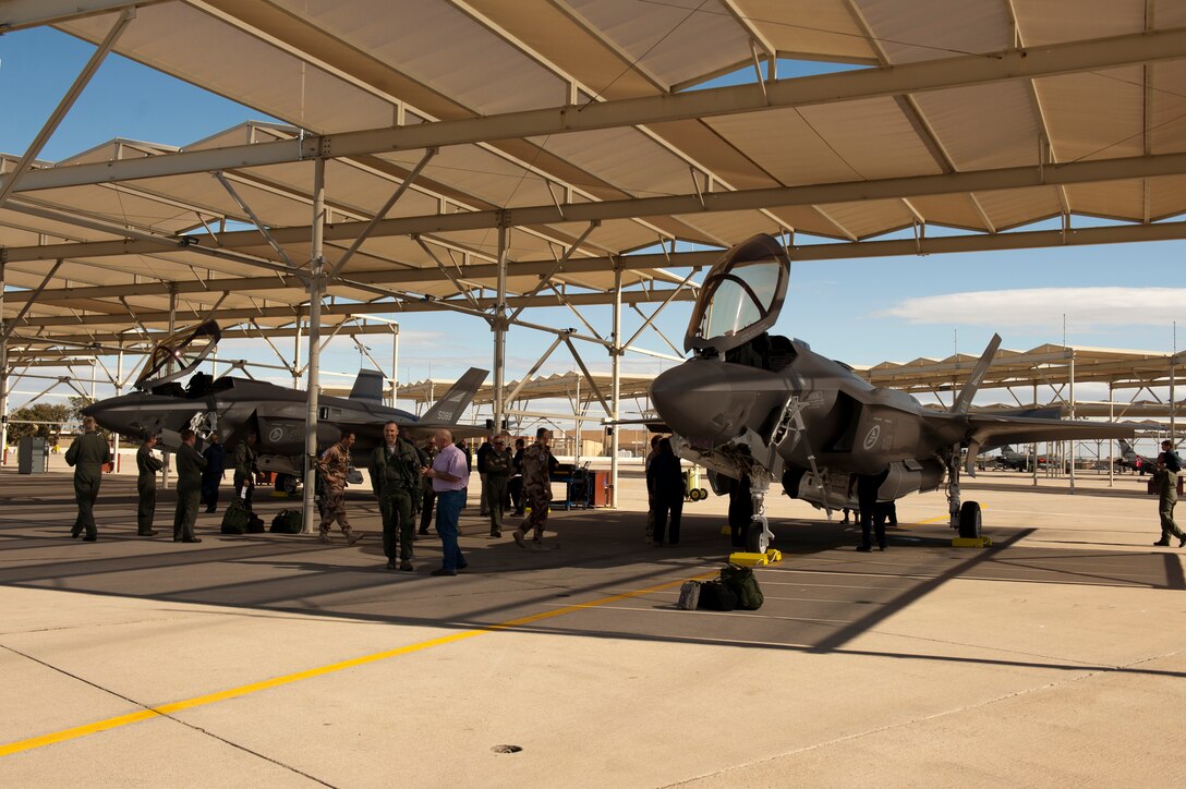 The first two Norwegian F-35s arrived at Luke Air Force Base, Arizona, Nov. 10, 2015. Shortly after, a Norwegian pilot flew the F-35 Lightning II for the first time, in conjunction with the Royal Norwegian air force’s birthday. (U.S. Air Force photo by Staff Sgt. Staci Miller)