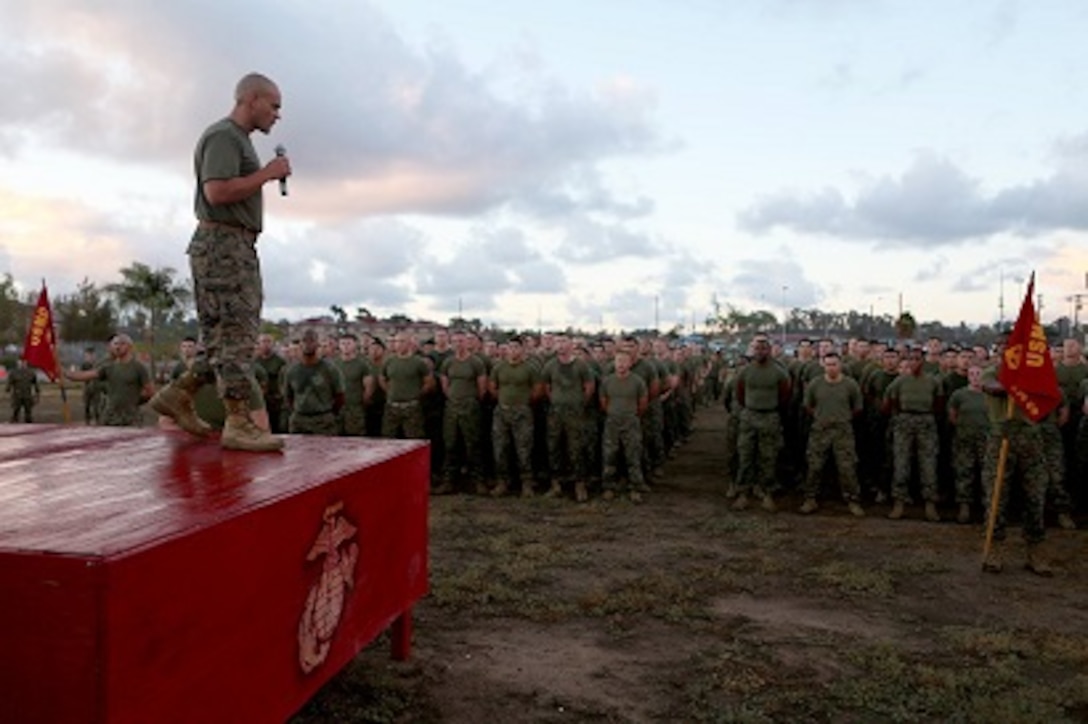 Hey mainside! 
 If you heard what sounded like stampede of motivation this morning, worry not. It was just headquarters regiment celebrating the Marine Corps Birthday with a little moto run.
 
