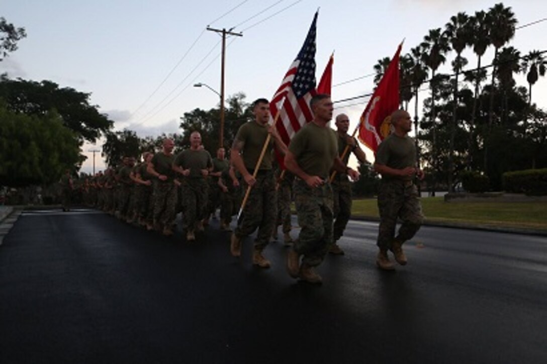 Hey mainside! 
 If you heard what sounded like stampede of motivation this morning, worry not. It was just headquarters regiment celebrating the Marine Corps Birthday with a little moto run.
 
