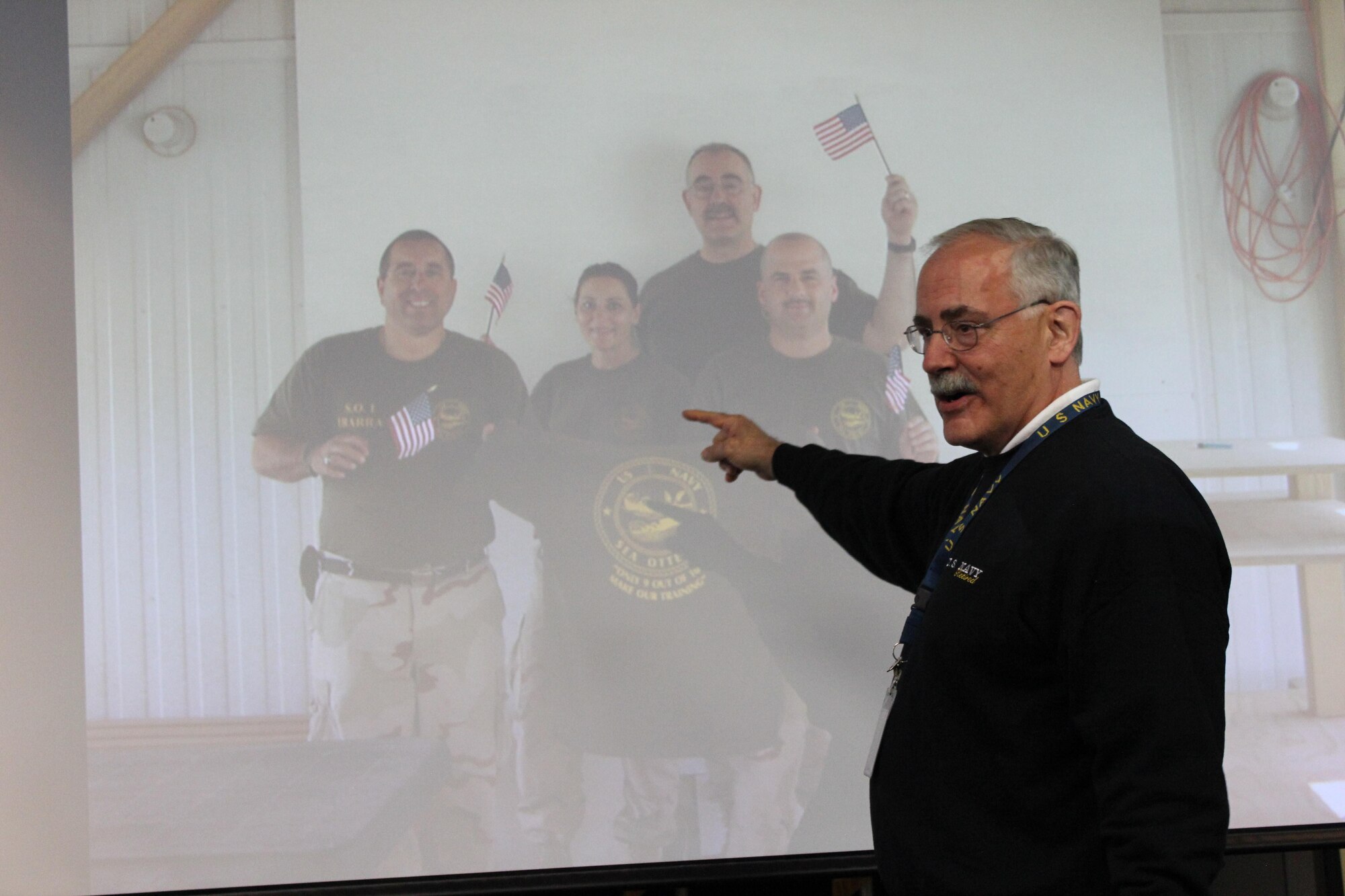 Bob Orton, Air Reserve Personnel Center lead assignment technician, addresses the audience during ARPC’s November Leadership Seminar Nov. 12, 2015, on Buckley Air Force Base, Colo. (U.S. Air Force photo/Tech. Sgt. Rob Hazelett) 
