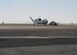 Airmen assigned to the 380th Expeditionary Aircraft Maintenance Squadron recover an EQ-4 Global Hawk at an undisclosed location in Southwest Asia Nov. 11, 2015. The Global Hawk nicknamed the “workhorse” by local maintainers, completed its 500th sortie on Veterans Day. (U.S. Air Force photo/Tech. Sgt. Frank Miller)