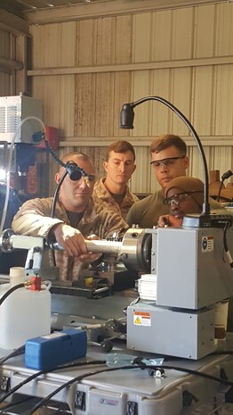 Marines from explosive ordinance disposal units located in Maryland and Virginia test the improved Remote Fuze Disassembly System, or RFDS, on the system’s newly designed training course in order to provide feedback. The RFDS is a disassembly system that defuses ordnance from a safer distance than ever before. 