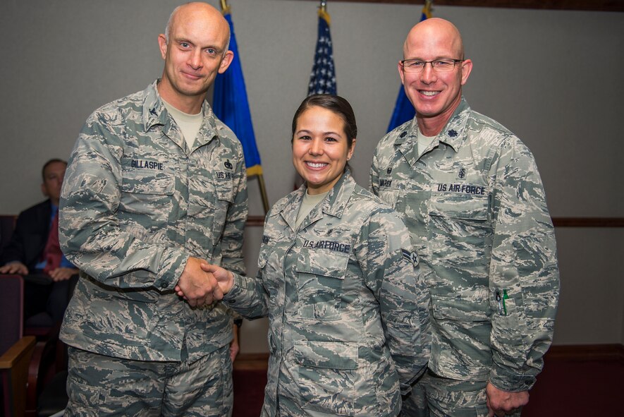 Airman 1st Class Catherine Baron, 82nd Medical Support Squadron radiology technician and native of St. Louis, has been in the Air Force for a year and a half and is the commander's Wingman of Choice at Sheppard Air Force Base, Texas, for the week of Nov. 3-9, 2015. Baron is responsible for aiding physicians using x-ray, ultrasound, MRI, multidetector CT scans, nuclear medicine, digital mammography and deductive skills. (U.S. Air Force photo/Senior Airman Kyle Gese)