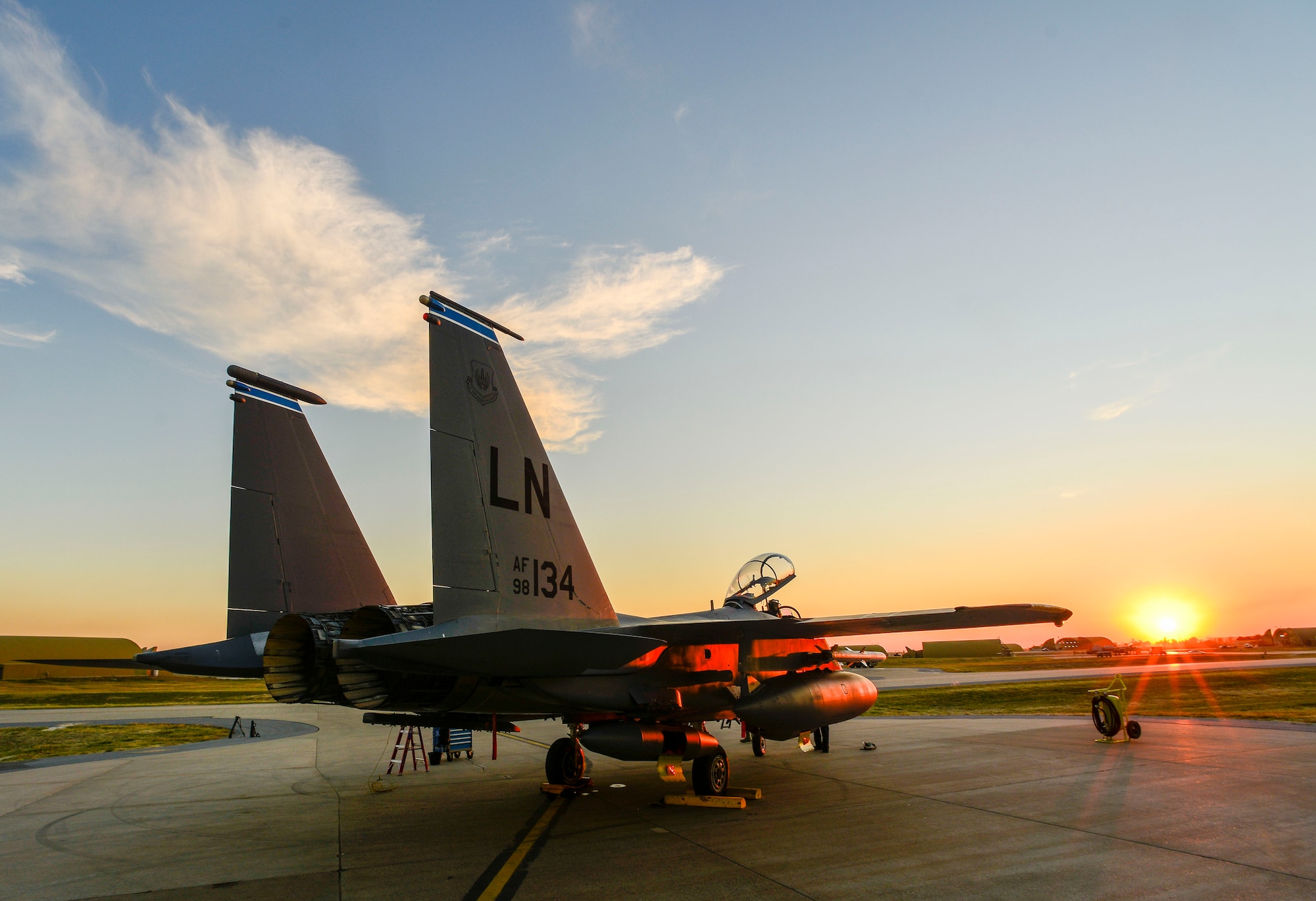 U.S. Air Force F-15E Strike Eagle sits shortly after landing Nov. 12, 2015, at Incirlik Air Base, Turkey. The F-15Es from the 48th Fighter Wing, based at RAF Lakenheath, UK, and are deployed to Incirlik in support of Operation Inherent Resolve and counter-ISIL missions in Iraq and Syria. (U.S. Air Force photo by Airman 1st Class Cory W. Bush/Released)