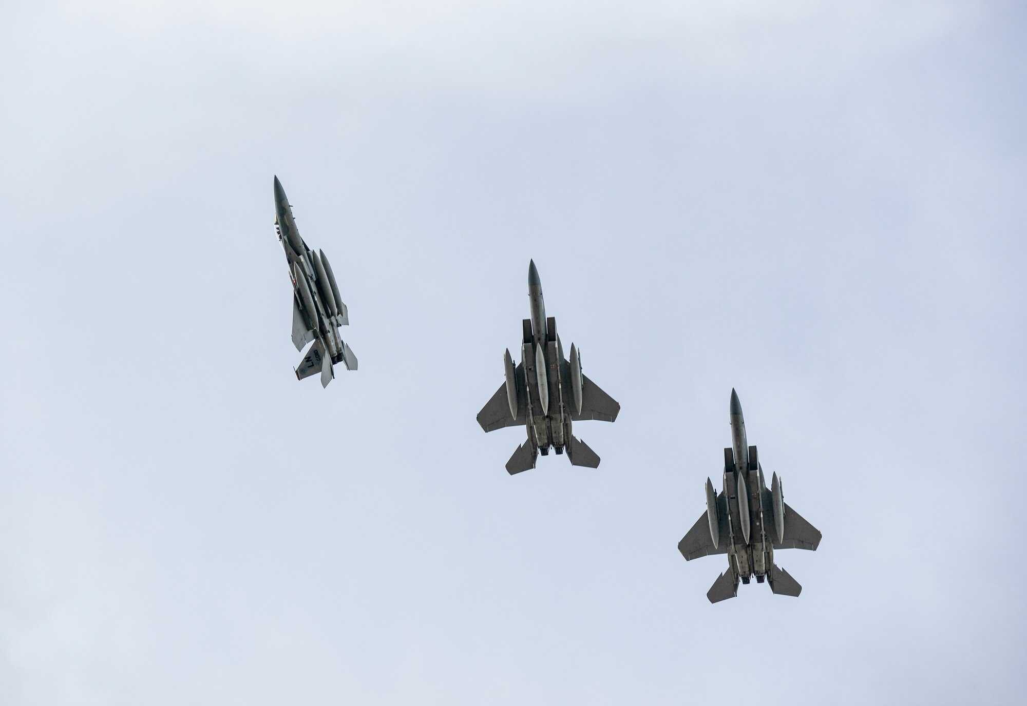 Six F-15C Eagles from the 493rd Fighter Squadron at RAF Lakenheath, UK, landed at Incirlik Air Base, Turkey Nov. 6, 2015. The six F-15Cs deployed are Incirlik to conduct combat air patrols in Turkish air space . As an air-to-air fighter aircraft, the F-15C specializes in gaining and maintaining air superiority. (U.S. Air Force photo by Airman 1st Class Cory W. Bush/Released)