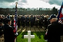 U.S. and European veterans pay tribute at the grave of U.S. Army Gen. George Patton after a wreath-laying ceremony at the Luxembourg American Cemetery and Memorial in Hamm, Luxembourg, Nov. 11, 2015. Helen Patton, chairman of the Patton Foundation and Patton&#39;s granddaughter, led the tribute to her grandfather and presented medals to the veterans who served with him. (U.S. Air Force photo/Airman 1st Class Timothy Kim)