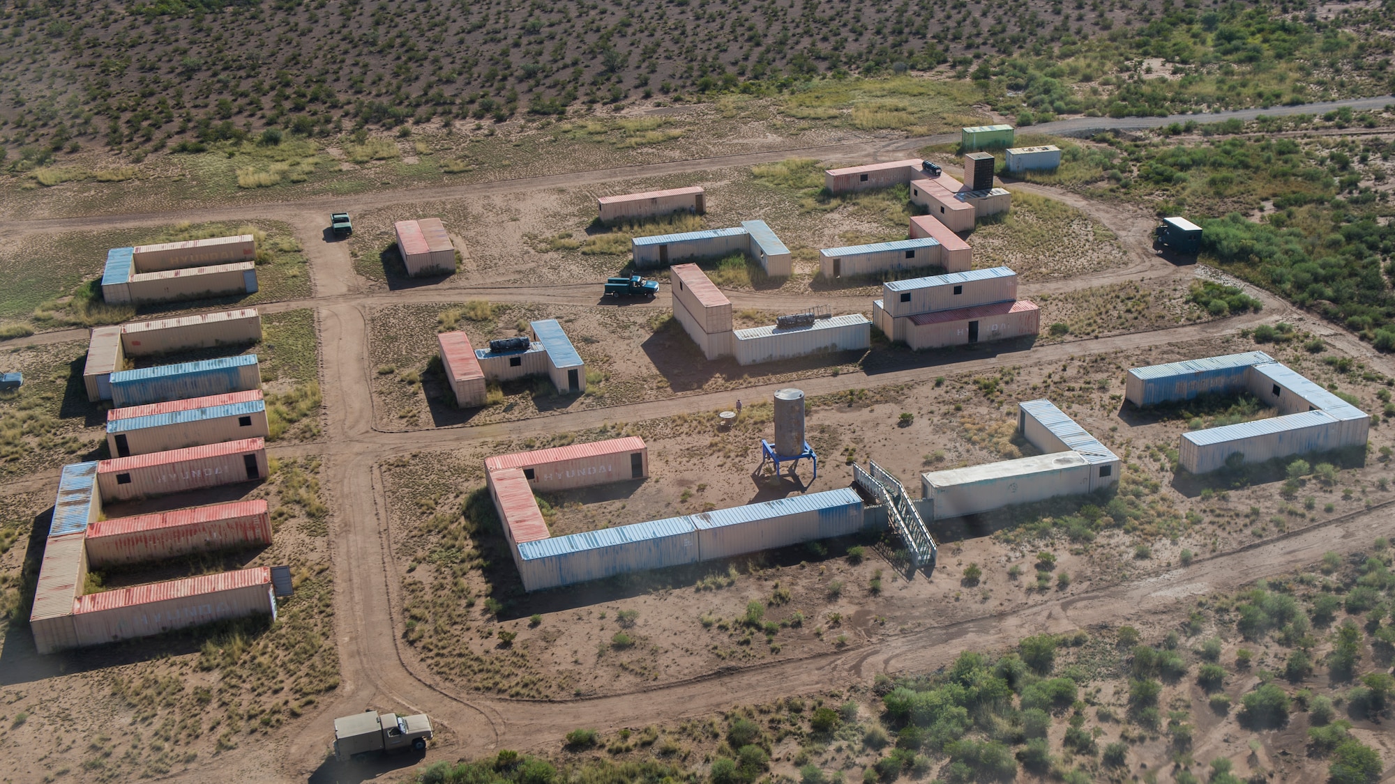 A simulated Military Operations in Urban Terrain sits on the Oscura Range on Oct. 20 between training missions. Holloman is home to three air-to-ground ranges: Oscura, Centennial and Red Rio. The ranges are used for live-fire munition drops and weapons tests. (U.S. Air Force photo by Senior Airman Emily A. Kenney)  