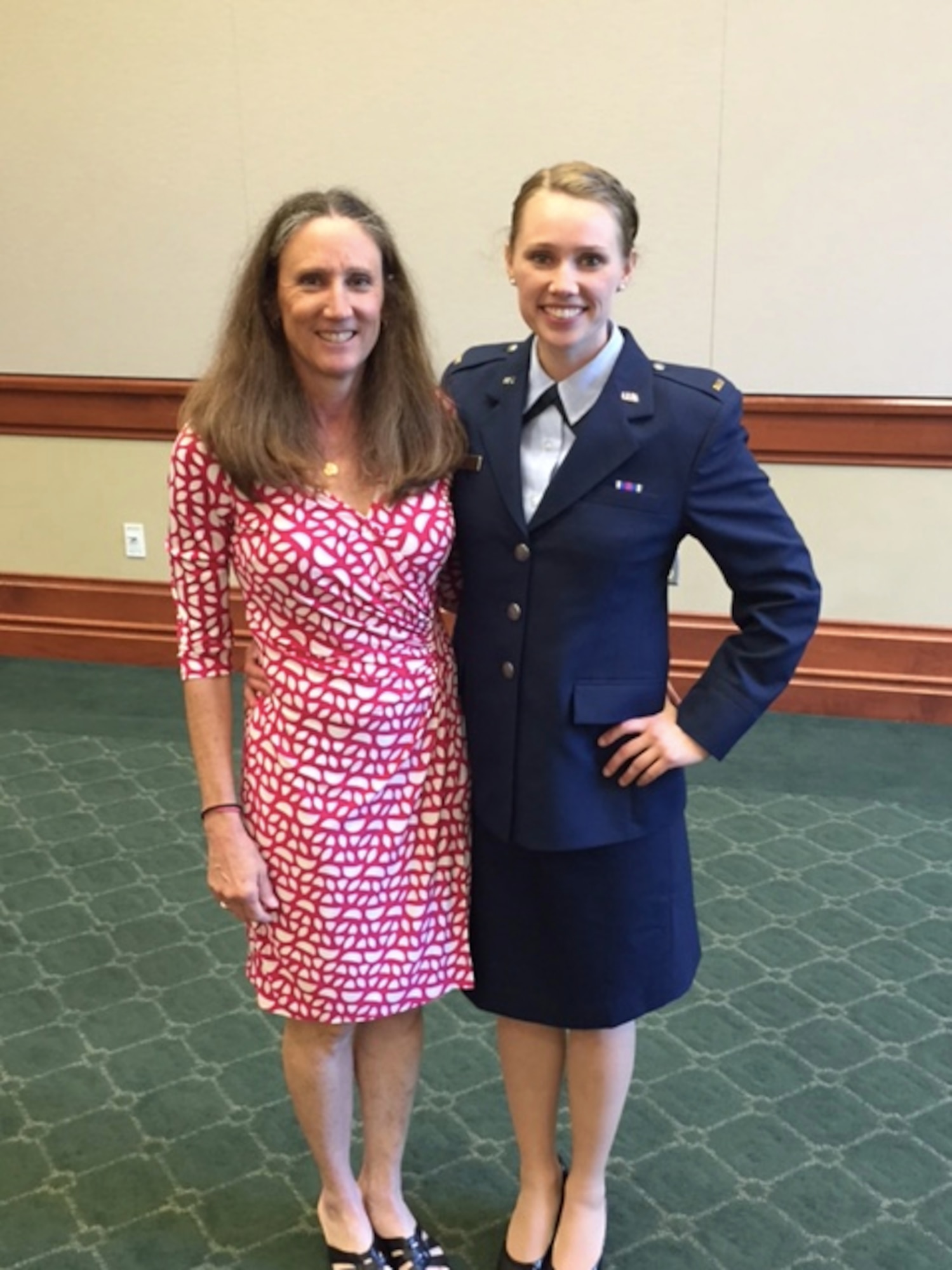 2nd Lt. Kailey Filter, right, 60th Inpatient Squadron nurse resident, poses for a photo with her mother earlier this year. Filter was recently chosen as the 2015 Air Force Cadet of the Year. (Courtesy photo)