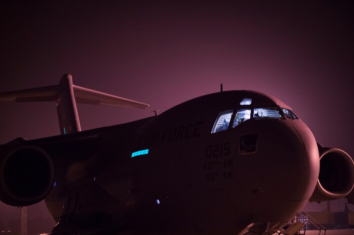 A Joint Base Charleston C-17 Globemaster III sits on the flightline during Exercise Ultimate Reach 16, Nov. 7, 2015, at Zaragoza Air Base, Spain. Ultimate Reach is an annual U.S. Transportation Command-sponsored, live-fly exercise designed to test the ability of the 18th Air Force to plan and conduct strategic airdrop missions. Ultimate Reach 2015 partnered with the NATO Exercise Trident Juncture which was held in various locations across Europe. (U.S. Air Force photo/Airman 1st Class Clayton Cupit)