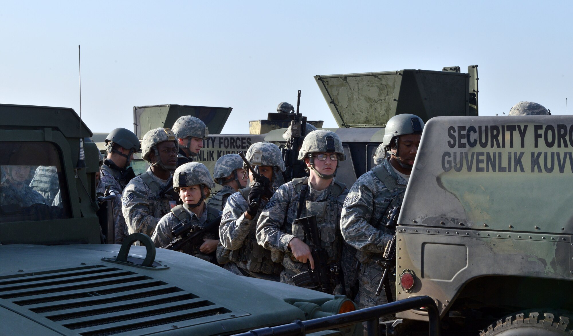 A simulated member of opposing forces lies on the ground after being neutralized by a member of the 39th Security Forces Squadron during a wing exercise Nov. 5, 2015, at Incirlik Air Base, Turkey. The 39th ABW holds regular exercises to test the readiness capabilities of the base and its Airmen. (U.S. Air Force photo by Staff Sgt. Michael Battles/Released)