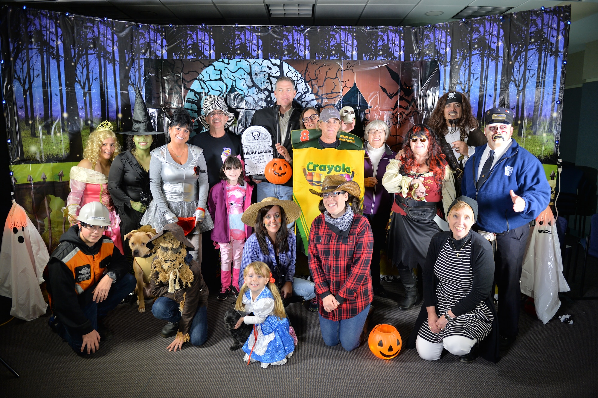 WESTHAMPTON BEACH, NY- The 106th Rescue Wing Family Readiness Group volunteers gather for a picture at the bases first annual Trunk-or-Treat, October 24th, 2015.
 
106th Rescue Wing members, family and friends came out in support of the base's first Halloween event coordinated by the Family Readiness Group.

(U.S. Air National Guard / Master Sgt. Cheran Cambridge / released)

