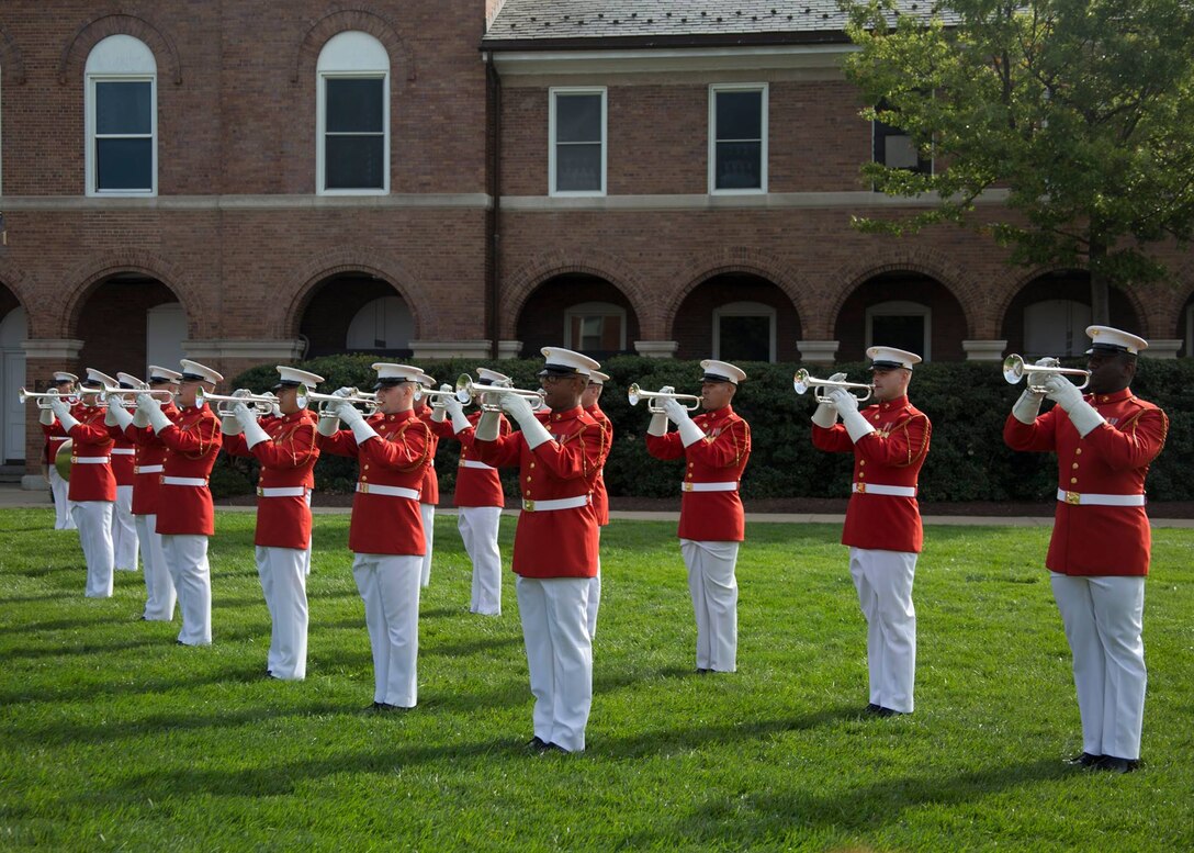 "The Commandant's Own" performs for the Passage of Command between Gen. Joseph F. Dunford Jr., 36th commandant of the Marine Corps, and Gen. Robert B. Neller, 37th commandant of the Marine Corps, at Marine Barracks Washington, D.C., Sept. 24, 2015.