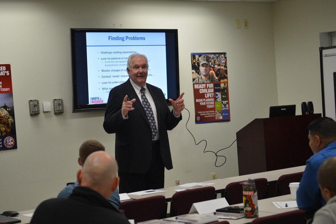 Marine Corps Base Quantico annually hosts "Boots to Business" workshops conducted by the U.S. Small Business Administration to assist military members with running a business when they transition into civilian life.