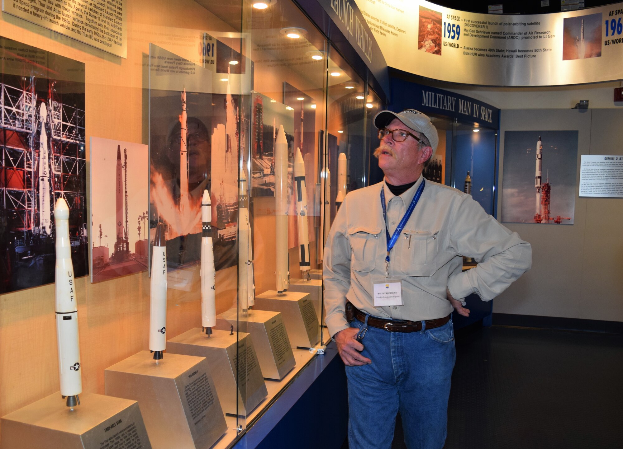 San Antonio employer Steve Richmond looks at a display in the Air Force Space and Missile Museum Nov. 12, 2015 at Cape Canaveral Air Force Station, Florida. Richmond and 37 other San Antonio military-friendly employers visited the base as part of the 433rd Airlift Wing’s 2015 Employer Support of the Guard and Reserve Boss Lift. (U.S. Air Force photo/Tech. Sgt. Lindsey Maurice)