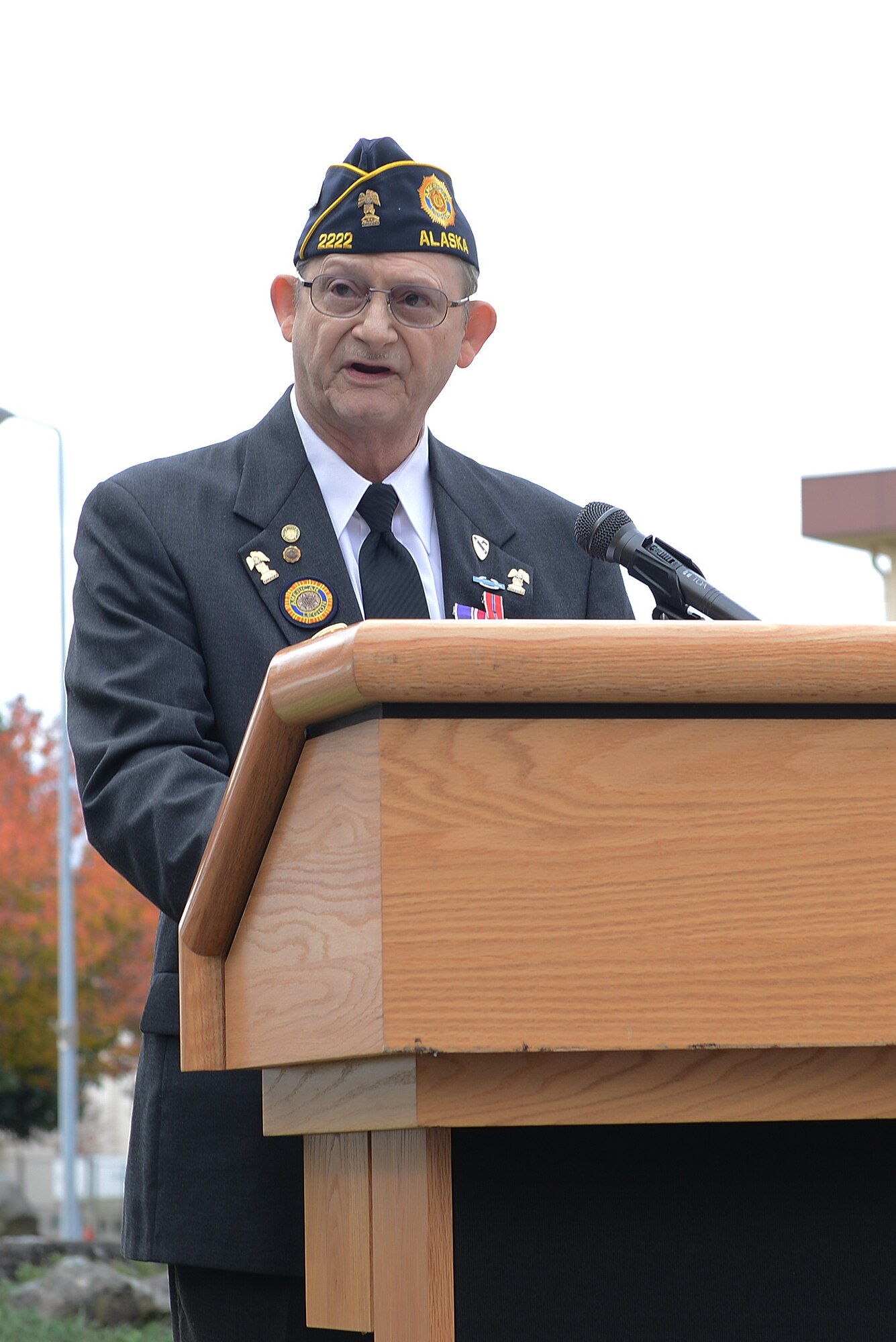 John Pierce, American Legion commander, presides over a Veterans Day ceremony at Yokota Air Base, Japan, Nov. 11, 2015. The American Legion is the nation's largest wartime veterans service organization. (U.S. Air Force photo by Senior Airman David C. Danford/Released)