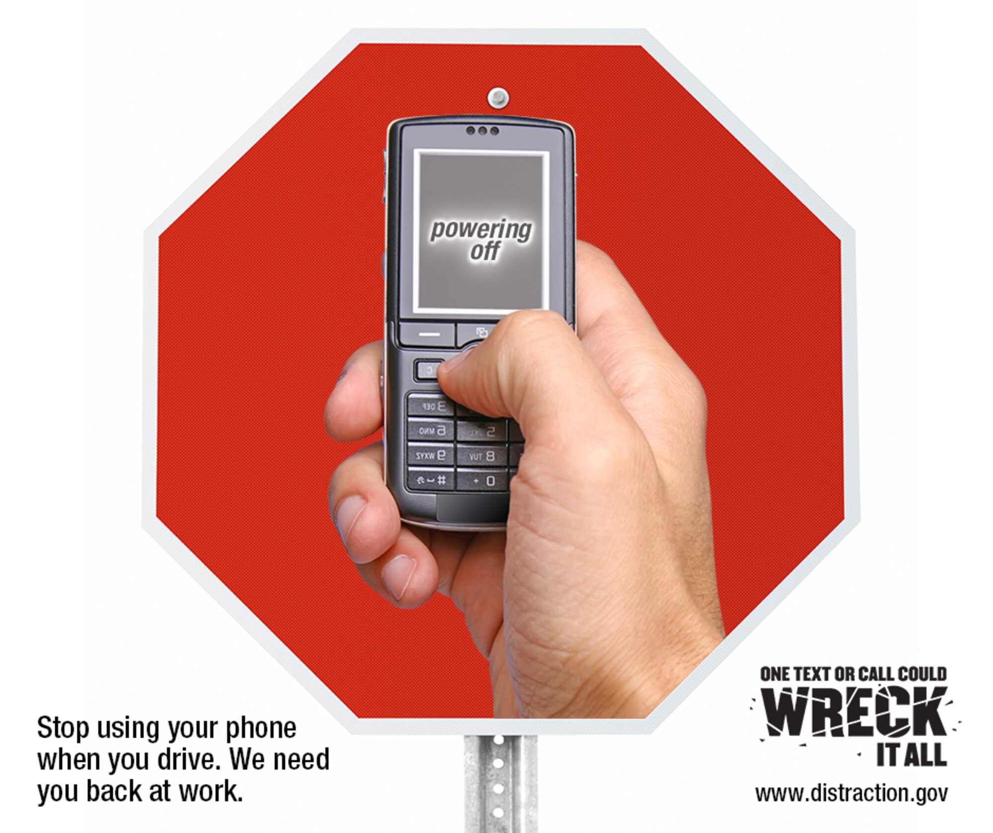 Distracted driving kills and injures thousands of people each year. The fight to end distracted driving starts with you. More information can be found at www.distraction.gov. (Graphic by The U.S. Department of Transportation, National Highway Traffic Safety Administration) 