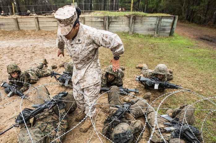 Marine recruits learn basic combat skills on Parris Island