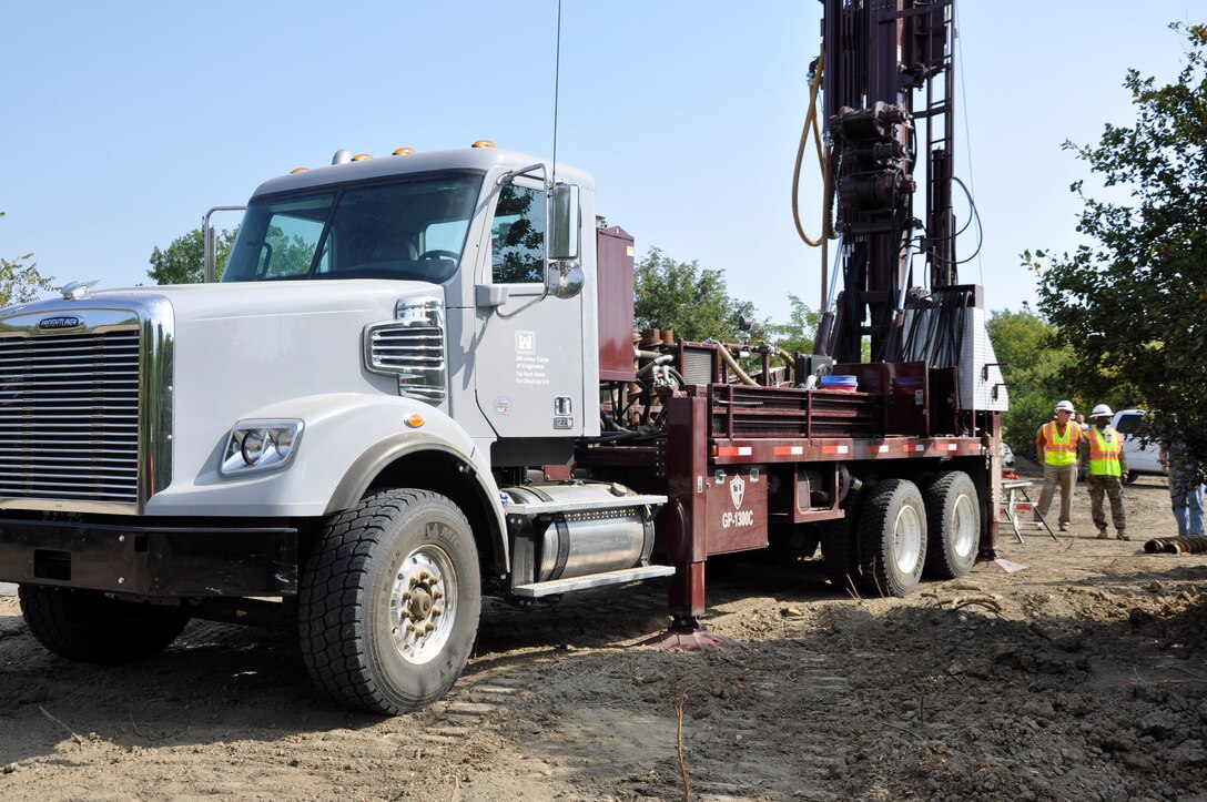 Photo of the Drill Rig used to take core samples near Lewisville Lake.