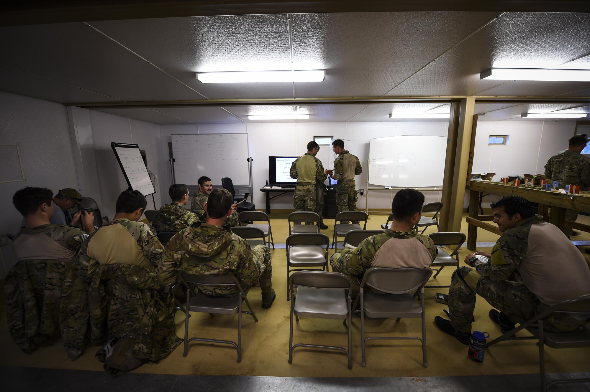 Special Tactics Airmen perform their final full-mission-profile training at the Eglin Range, Fla., Nov. 11, 2015. After the final mission is completed, they will graduate and leave the Special Tactics Training Squadron, after 2 1/2 years of training, as fully-qualified special operators. (U.S. Air Force photo by Senior Airman Christopher Callaway)