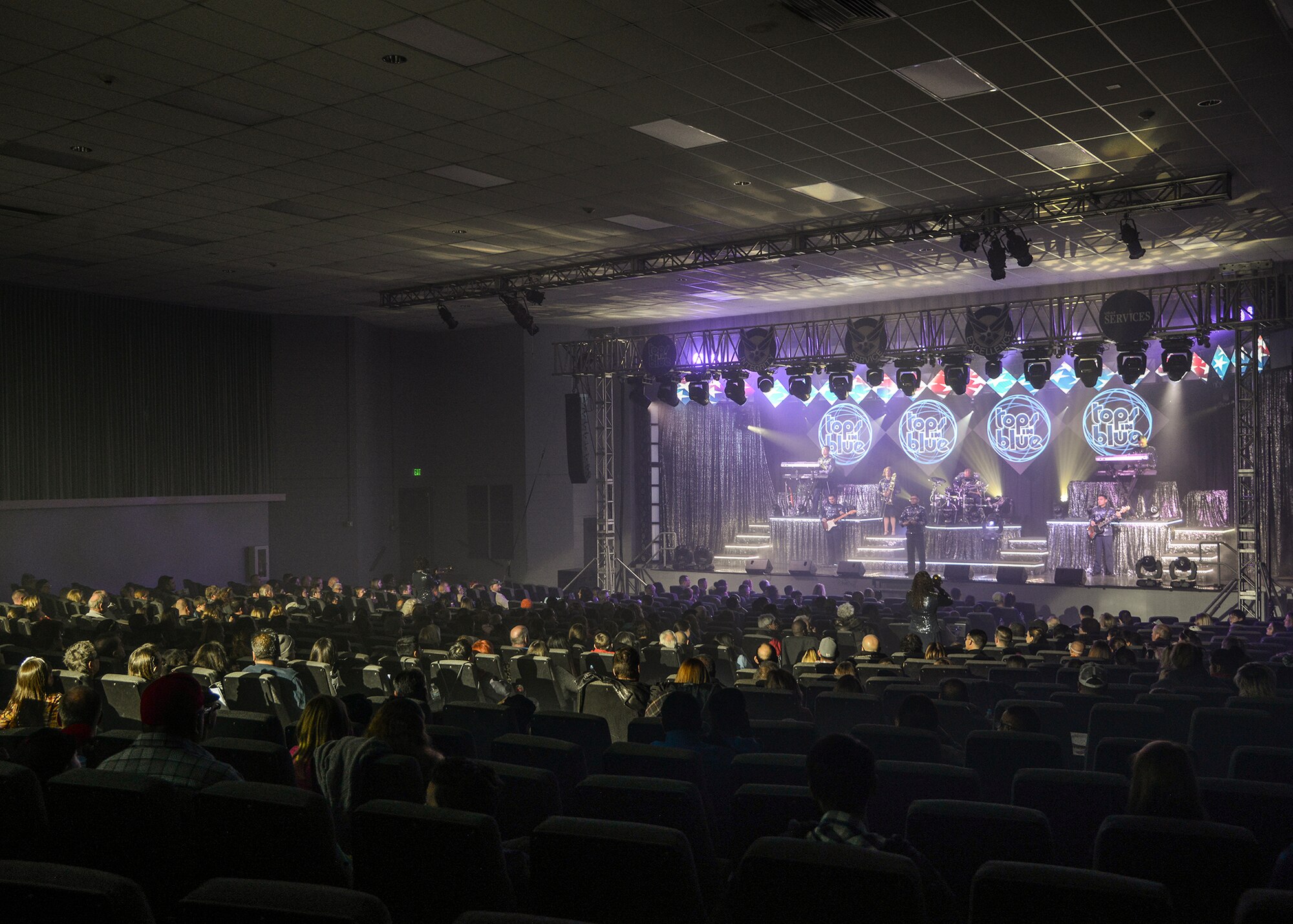 USAF entertainment unit Tops in Blue appeared on the base theater stage Nov. 14. (U.S. Air Force photo by Rebecca Amber)