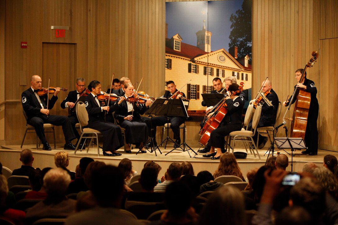 The Air Force Strings honored veterans with a special performance on Veterans Day at Mount Vernon in Virginia. (U.S. Air Force Photo/released)