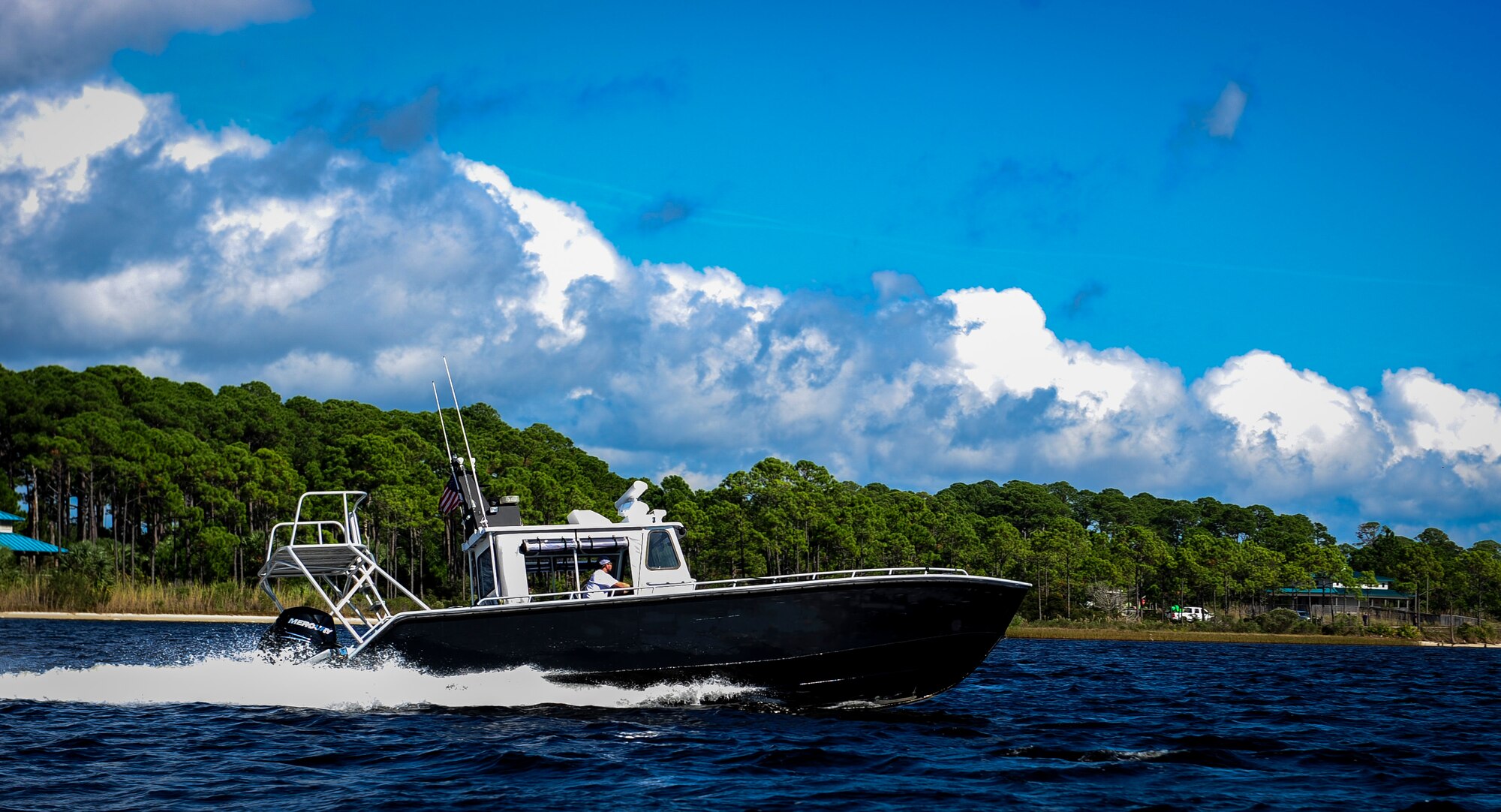 Maritime operation members travel to the Gulf of Mexico before Maritime Craft Aerial Delivery Systems (MCADS) training, Nov. 12, 2015. MCADS enable special operation forces members to rapidly deploy anywhere around the world in a maritime environment. (U.S. Air Force photo by Senior Airman Meagan Schutter)