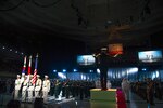 U.S., Japan, and South Korean bands perform the closing ceremony of the Japan Self-Defense Force Marching Festival at the Nippon Budokan Arena in Tokyo, Japan, Nov. 13, 2015. The festival allowed all of the bands the opportunity to engage and interact with one another. 