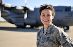 U.S. Air Force Airman 1st Class Tanya L. Brown, a services journeyman with the 182nd Force Support Squadron, Illinois Air National Guard, poses on the 182nd Airlift Wing aircraft apron in Peoria, Ill., Nov. 7, 2015. Brown – a full-time beautician, farmer, student, wife and mother - enlisted in the Air National Guard at the age of 35.