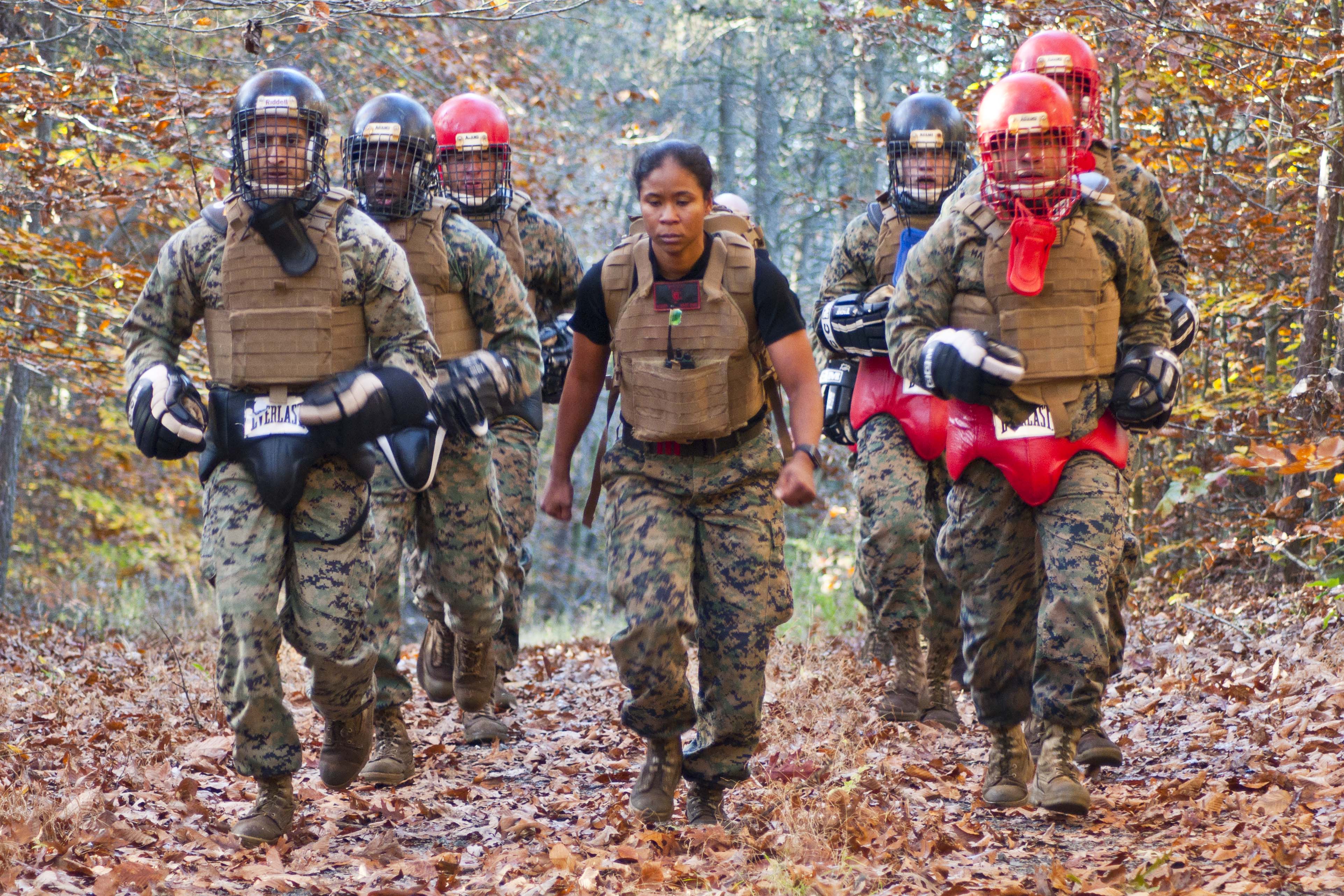 Marines earn the coveted scarlet tab