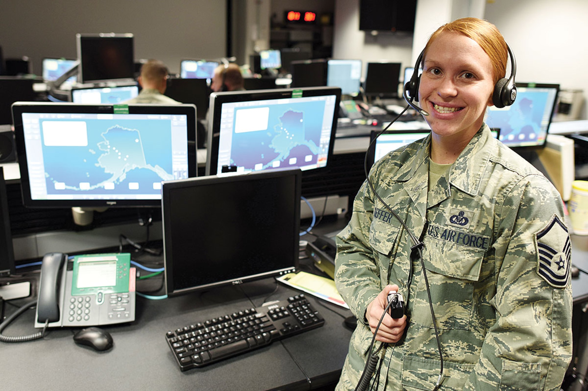 Air Force Master Sgt. Abby Keffer, 611th Air Operations Center Strategy Plans Division superintendent, was selected to attend Officer Training School to earn a commission through the Senior Leader Enlisted Commissioning Program. She is scheduled to attend OTS in early 2016 and upon graduation she will be a second lieutenant. (U.S. Air Force photo/Tech. Sgt. John Gordinier)