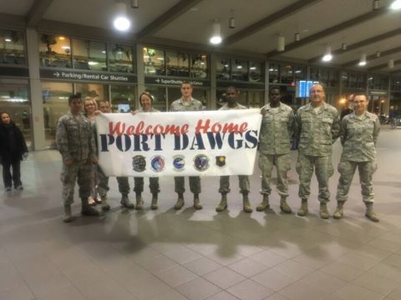 Members of the 45th and 55th Aerial Port Squadrons returned from Afghanistan and were greeted by friends and family at Sacramento International Airport Nov. 13, 2015. (Courtesy photos by Danielle Eaton)
