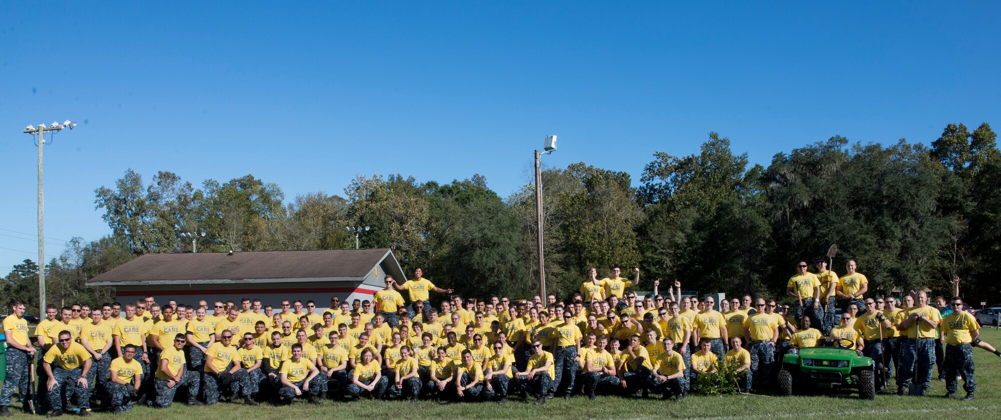 Joint Base Charleston members help out at the Young Men’s Christian Association in Summerville, S.C.,  during the Day of Caring event on Nov. 13, 2015. The Day of Caring had multiple events in the local tri-county area where JB Charleston members volunteered their time to help weed, rebuild, maintain, fix and repaint. Additionally, the volunteers restored a local butterfly garden, planted trees, rebuilt fences and much more. (U.S. Air Force photo/Airman 1st Class Thomas T. Charlton)