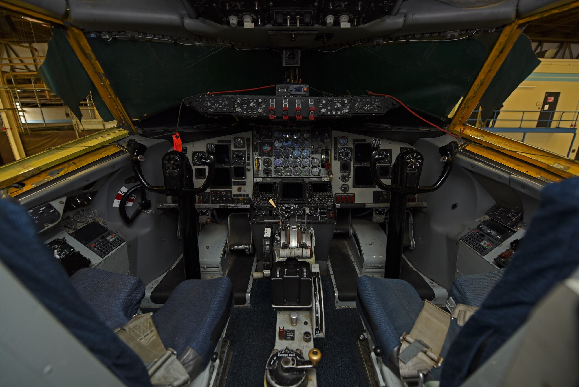 Personnel with the 92nd Comptroller Squadron visited the base’s maintenance hangar complex for a tour Nov. 19, 2015, at Fairchild Air Force Base, Wash. The tour of the KC-135 Stratotanker was conducted by Lt. Col. James Dorn, 92nd Aircraft Maintenance Squadron commander. The KC-135 provides the core aerial refueling capability for the Air Force and has excelled in this role for more than 50 years. By the time the Air Force is scheduled to completely phase out the KC-135, majority of the aircraft will be over 100 years old. (U.S. Air Force photo/Airman 1st Class Mackenzie Richardson)