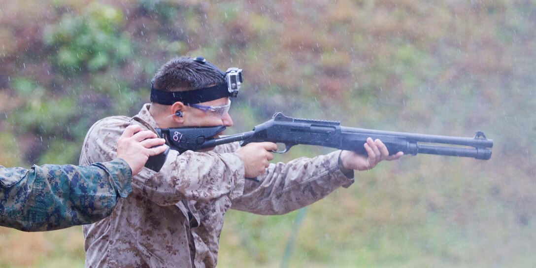 Cpl. Alexander Decker, Marksmanship Programs Management System, participates in the fifth annual Combat Shooting Competition Oct. 28 hosted by Weapons Training Battalion aboard Marine Corps Base Quantico. The weeklong tournament challenged Marines in the application of basic fundamentals of marksmanship in a simulated combat environment.