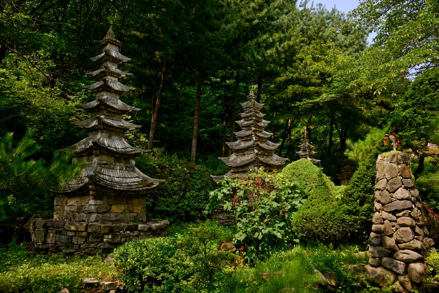 Waujeongsa Buddhist Temple, more commonly known as Wawoojeong Temple, is the youngest temple in South Korea, located about a 10 minute drive from Yongin and approximately two hours west of Osan AB. The temple is home to the world’s largest Wabul, reclining Buddha, at 10 feet high and 32 feet long and has more than 3,000 other Buddha statues. The area offers vibrant scenery and architecture along with peaceful trails and lush surroundings. (U.S. Air Force photo/Senior Airman Kristin High)