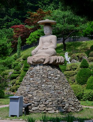 Waujeongsa Buddhist Temple, more commonly known as Wawoojeong Temple, is the youngest temple in South Korea, located about a 10 minute drive from Yongin and approximately two hours west of Osan AB. The temple is home to the world’s largest Wabul, reclining Buddha, at 10 feet high and 32 feet long and has more than 3,000 other Buddha statues. The area offers vibrant scenery and architecture along with peaceful trails and lush surroundings. (U.S. Air Force photo/Senior Airman Kristin High)