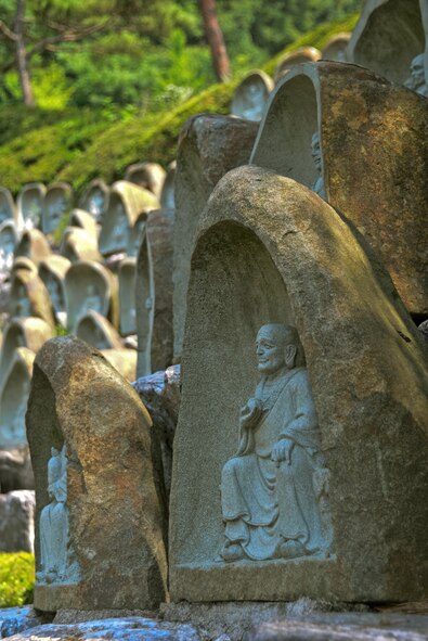 Waujeongsa Buddhist Temple, more commonly known as Wawoojeong Temple, is the youngest temple in South Korea, located about a 10 minute drive from Yongin and approximately two hours west of Osan AB. The temple is home to the world’s largest Wabul, reclining Buddha, at 10 feet high and 32 feet long and has more than 3,000 other Buddha statues. The area offers vibrant scenery and architecture along with peaceful trails and lush surroundings. (U.S. Air Force photo/Senior Airman Kristin High)