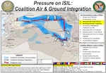Graphic illustrating how Coalition air support is enabling indigenous ground forces to pressure ‪the Islamic State of Iraq and the Levant (ISIL)‬ in ‪‎Iraq‬ and ‪‎Syria.‬‬‬