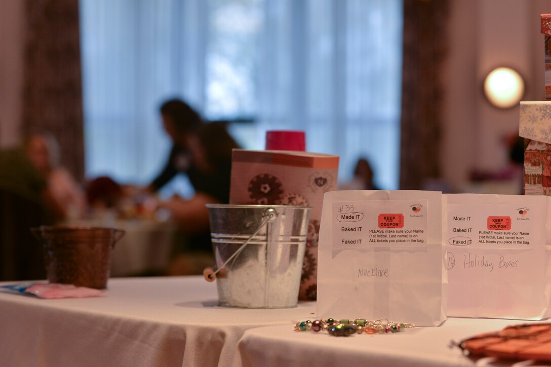 Fort Eustis’ Spouses Club (SCFE) members attend a monthly luncheon at Fort Eustis, Va., Nov. 19, 2015. The luncheons take place the third Thursday of every month and are open to SCFE members married to U.S. Soldiers of any rank. (U.S. Air Force photo by Staff Sgt. Natasha Stannard)