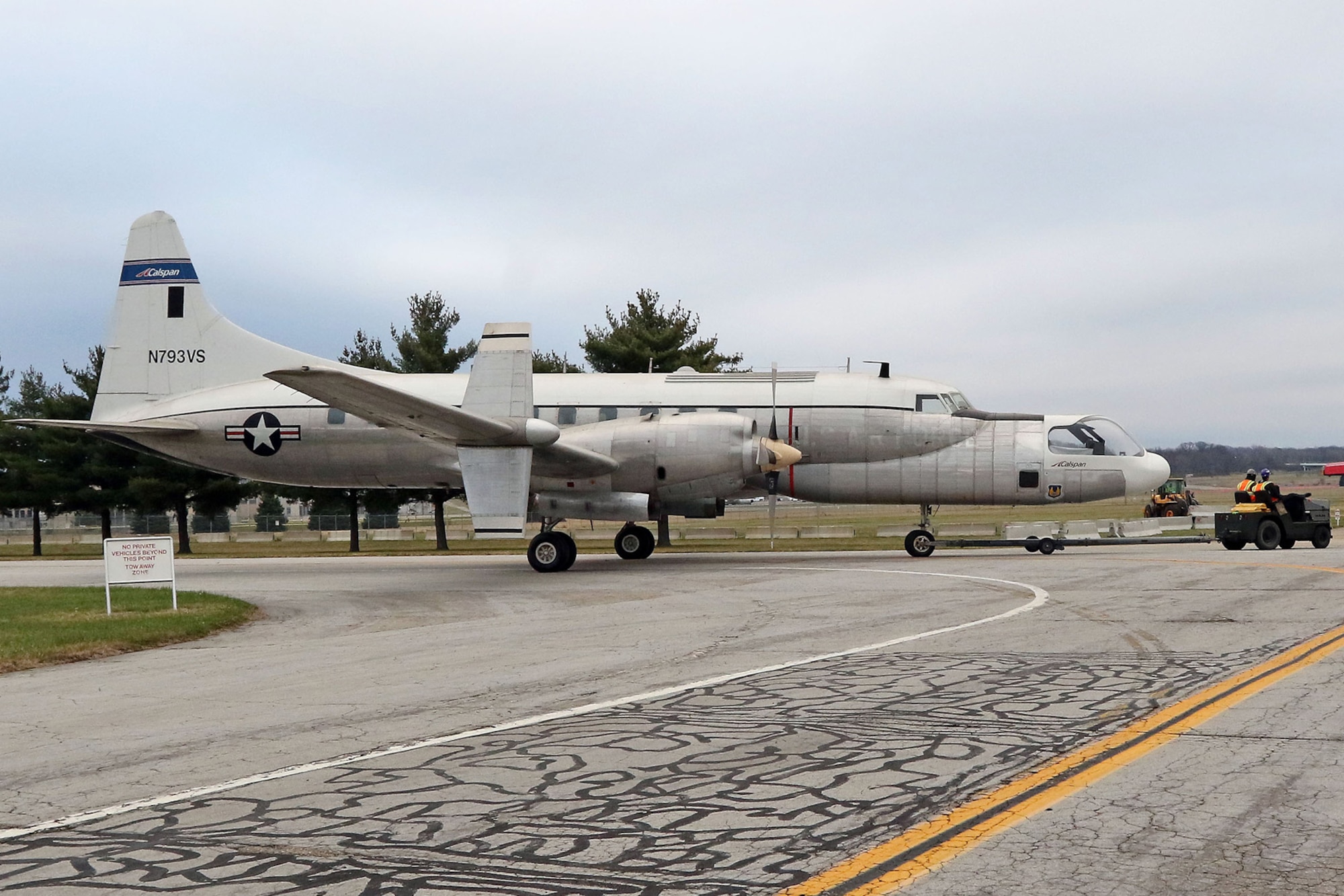 Restoration staff move the Convair NC-131H Total In-Flight Simulator (TIFS) into the new fourth building at the National Museum of the U.S. Air Force on Nov. 22, 2015. (U.S. Air Force photo by Don Popp)