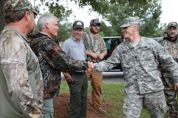 The Charleston District hosted the inaugural Wounded Warrior Dove Hunt at the Cooper River Rediversion Project where five of our nation's heroes gathered for a day of fellowship and to test their hunting skills. This event was the second Wounded Warrior event hosted by the Charleston District this year as part of our mission to provide high-quality experiences for our nation's heroes.