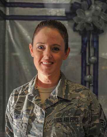 “When I was at Bagram Air Field three years ago, my commander and I commandeered about 30 pies and took them to the different Airmen and NCOs who were working on the flightline.” – Senior Master Sgt. Lindsey Swan, 99th Medical Support Squadron family health clinic superintendent (U.S. Air Force photo by Senior Airman Mikaley Kline) 