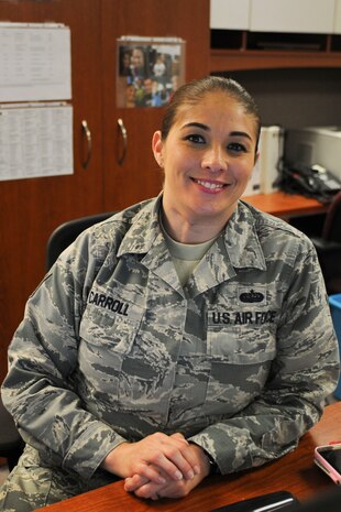 “My favorite memory is coming home from a deployment on Thanksgiving in 2011 and surprising my son. I had my best friend bring him to the airport and he had no idea why he was going. It was great.” – Tech. Sgt. Jessica Carroll, 99th Communications Squadron quality assurance supervisor (U.S. Air Force photo by Senior Airman Mikaley Kline)